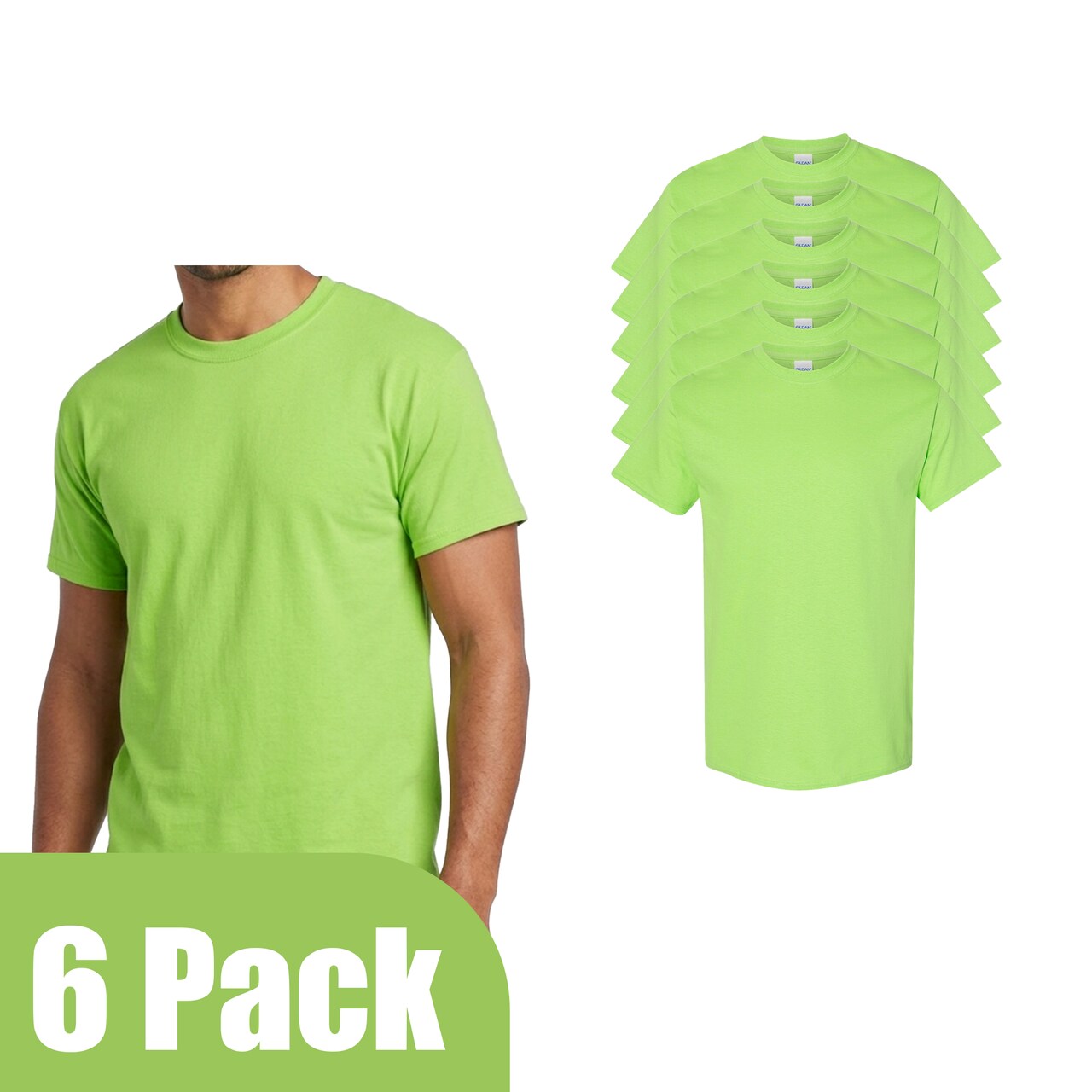 Gildan Lime Heavy Cotton T-Shirt Blanks for DIY Crafts, Printing & Custom Design Work